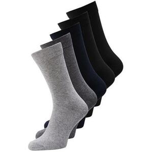 Jack&Jones 5 PACK - pánské ponožky JACJENS 12113085 Dark Grey Melange