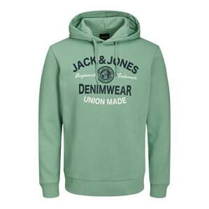 Jack&Jones PLUS Pánská mikina JJENOA 12211754 Granite Green Regular Fit 3XL, XXXL