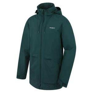 Husky Pánský hardshell kabát Nevr M dk. green M