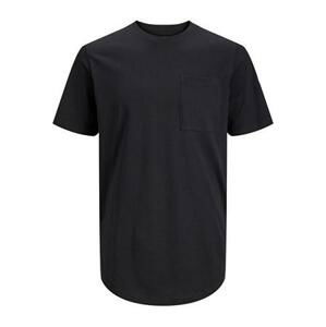 Jack&Jones Pánské triko JJENOA Long Line Fit 12210945 Black XXL