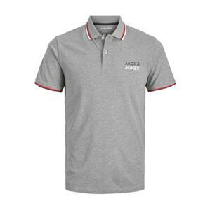 Jack&Jones Pánské polo triko JJATLAS Regular Fit 12221012 Light Grey Melange L