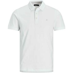 Jack&Jones Pánské polo triko JJEPAULOS Slim Fit 12136668 White Tonal XL