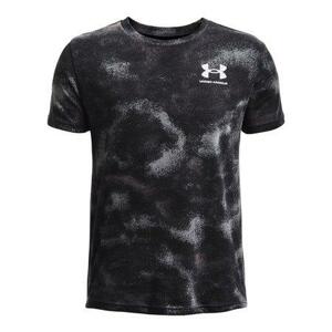 Under Armour Chlapecké bavlněné tričko Sportstyle LC AOP SS, Černá, 137, –, 150