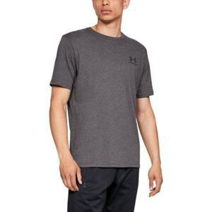 Under Armour Pánské triko Sportstyle Left Chest SS charcoal medium heather /  / black 3XL, XXXL