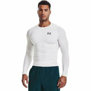 Under Armour Pánské kompresní triko HG Armour Comp LS, Bílá, XS