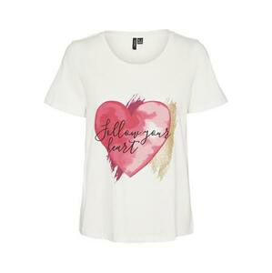 Vero Moda Dámské triko VMAMALA Regular Fit 10291798 Snow White Heart S