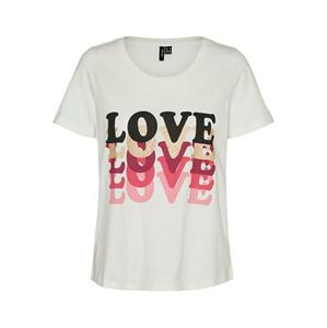 Vero Moda Dámské triko VMAMALA Regular Fit 10291798 Snow White Love L