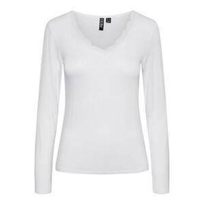 Pieces Dámské triko PCBARBERA Standard Fit 17141053 Bright White M