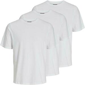 Jack&Jones 3 PACK - pánské triko JACUNDER Standard Fit 12248076 White L