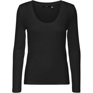 Vero Moda Dámské triko VMKISS Tight Fit 10290319 Black XL