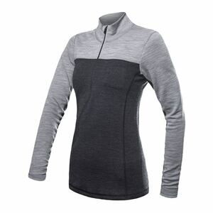 SENSOR MERINO BOLD dámské triko dl.rukáv zip anthracite/cool gray Velikost: L