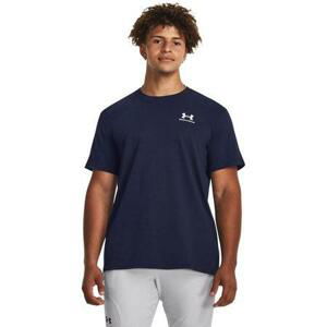 Under Armour Pánské tričko Logo Emb Heavyweight SS midnight navy XXL, Tmavě, modrá