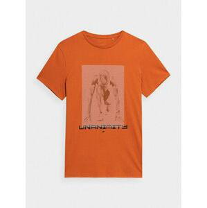 4F Pánské bavlněné tričko orange L, Oranžová