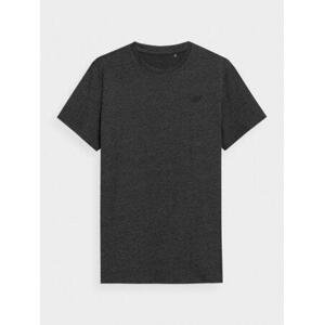 4F Pánské volnočasové tričko dark grey melange 3XL, XXXL