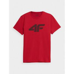 4F Pánské volnočasové tričko red M, Červená