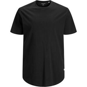 Jack&Jones PLUS Pánské triko JJENOA Long Line Fit 12184933 Black 8XL