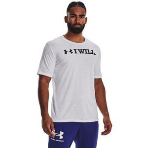 Under Armour Pánské bavlněné tričko I Will SS white M, Bílá