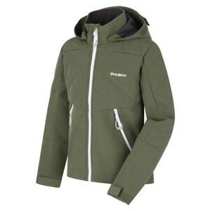 Husky Dětská softshell bunda Salex K khaki 122-128