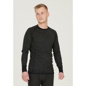 Whistler Pánské termo prádlo z vlny merino Bradley M Merino Wool Baselayer Top dark grey melange M