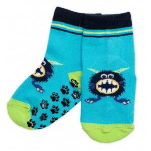 Dětské ponožky s ABS Příšerky - tyrkys 19-22