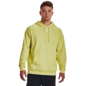 Under Armour Pánská mikina Rival Fleece Hoodie lime yellow XL