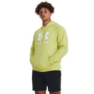 Under Armour Pánská mikina Rival Fleece Logo HD lime yellow 3XL, XXXL