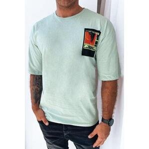 Dstreet Pánské tričko s mátovým potiskem RX5305 L, Světle, zelená