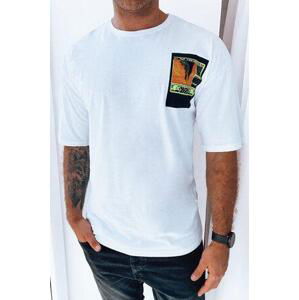 Dstreet Bílé pánské tričko RX5301 M s potiskem, Bílá,
