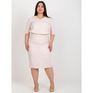 Fashionhunters Světle růžová plus size sukně ze sady Velikost: 46