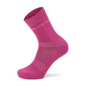 ALPINE PRO Unisex ponožky z merino vlny KLAMO fuchsia red L, Růžová
