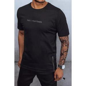 Dstreet Černé pánské tričko RX4602z XL s potiskem, Černá
