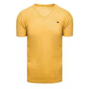 Dstreet Základní pánské tričko hořčice RX4998 XL, Žlutá