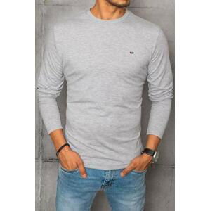 Dstreet Pánské tričko LX0539 XL s dlouhým rukávem, Světle, šedá