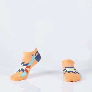 FASARDI Oranžové krátké ponožky pro muže s aztéckými vzory 41/46, Oranžová,
