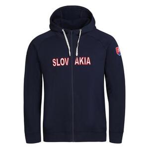 PROGRESS SK HOODY ZIP MAN pánská mikina L tm.modrá, Tmavě