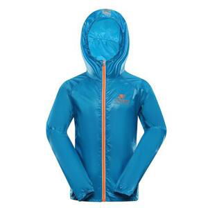 ALPINE PRO Dětská ultralehká bunda s impregnací BIKO neon atomic blue 116-122, 116/122