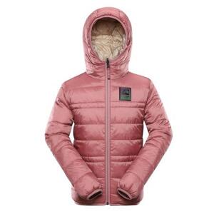 ALPINE PRO Dětská oboustranná bunda hi-therm EROMO dusty rose 152-158