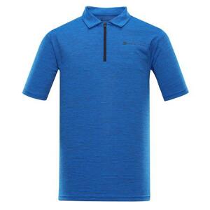 ALPINE PRO Pánské rychleschnoucí polo triko DONN electric blue lemonade XS, Modrá