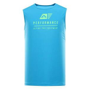 ALPINE PRO Pánské rychleschnoucí tílko MIXED neon atomic blue L