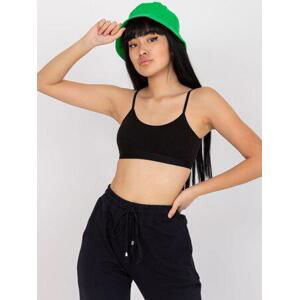 Fashionhunters Černý sportovní crop top s vycpanými košíčky Velikost: 90