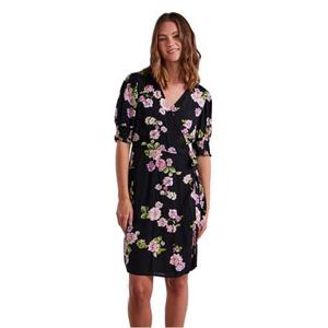 Pieces Dámské šaty PCTALA Regular Fit 17133694 Black Big Flower M