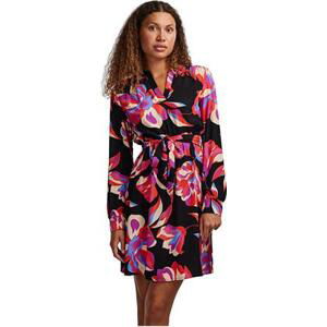 Y.A.S Dámské šaty YASFIMA Regular Fit 26030728 Black/Flower XL