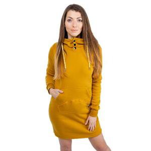 Glano Dámské mikinové šaty - okrová Velikost: XXL, Žlutá