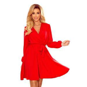 Numoco Dámské šaty s výstřihem  BINDY - červené  Velikost: S/M, Červená