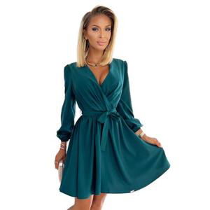 Numoco Dámské šaty s výstřihem BINDY - zelené  Velikost: S/M, Zelená