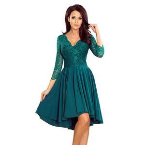 Numoco Šaty s krajkovým výstřihem NICOLLE - zelené Velikost: XL, Zelená