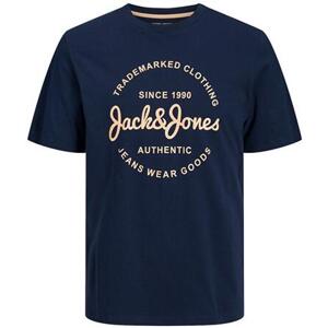 Jack&Jones Pánské triko JJFOREST Standard Fit 12247972 Navy Blazer M