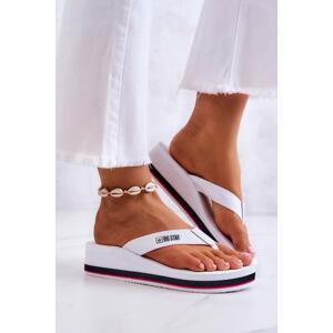 Big Star Shoes Women's flip-flops on the wedge Big Star JJ274A333 White 37, Bílá