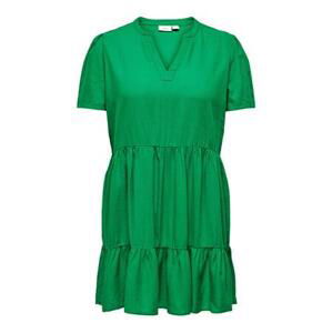 ONLY CARMAKOMA Dámské šaty CARTIRI-CARO Regular Fit 15311976 Green Bee 7XL