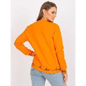 Fashionhunters Oranžová dámská mikina bez kapuce na zip. Velikost: L/XL